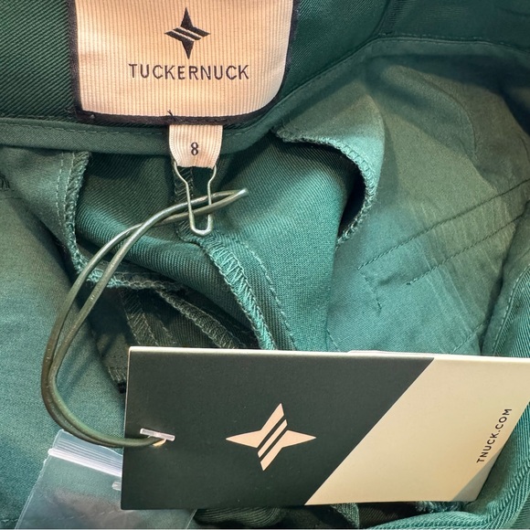 Tuckernuck NEW Green Pleated Duncan High Rise Straight Leg Trouser Pant Size 8 - Picture 9 of 9